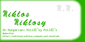 miklos miklosy business card